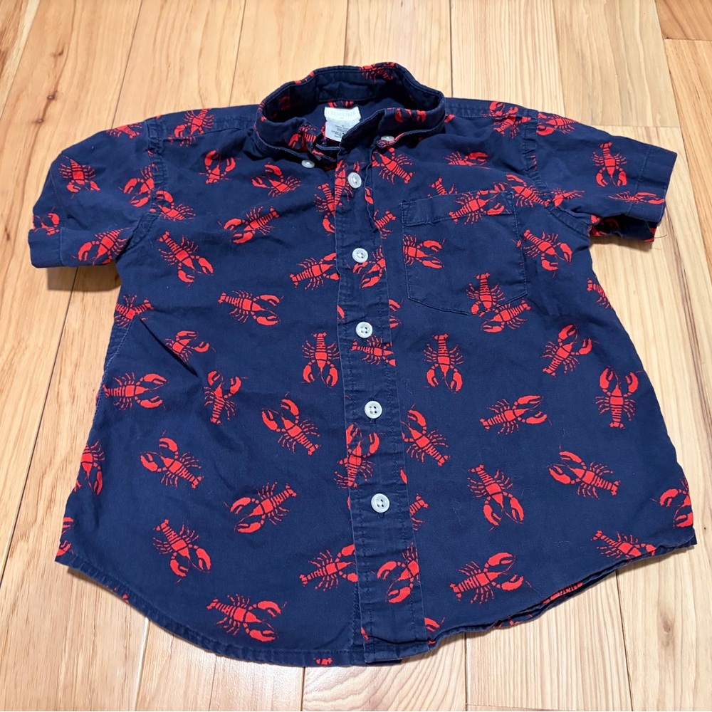 Crewcuts Navy Shirt with Red Lobster Design